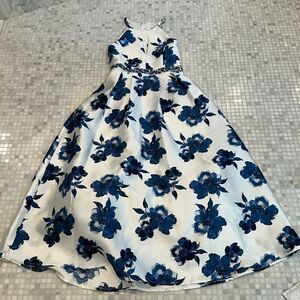 Speechless Girls Formal Long Blue White Floral Dress